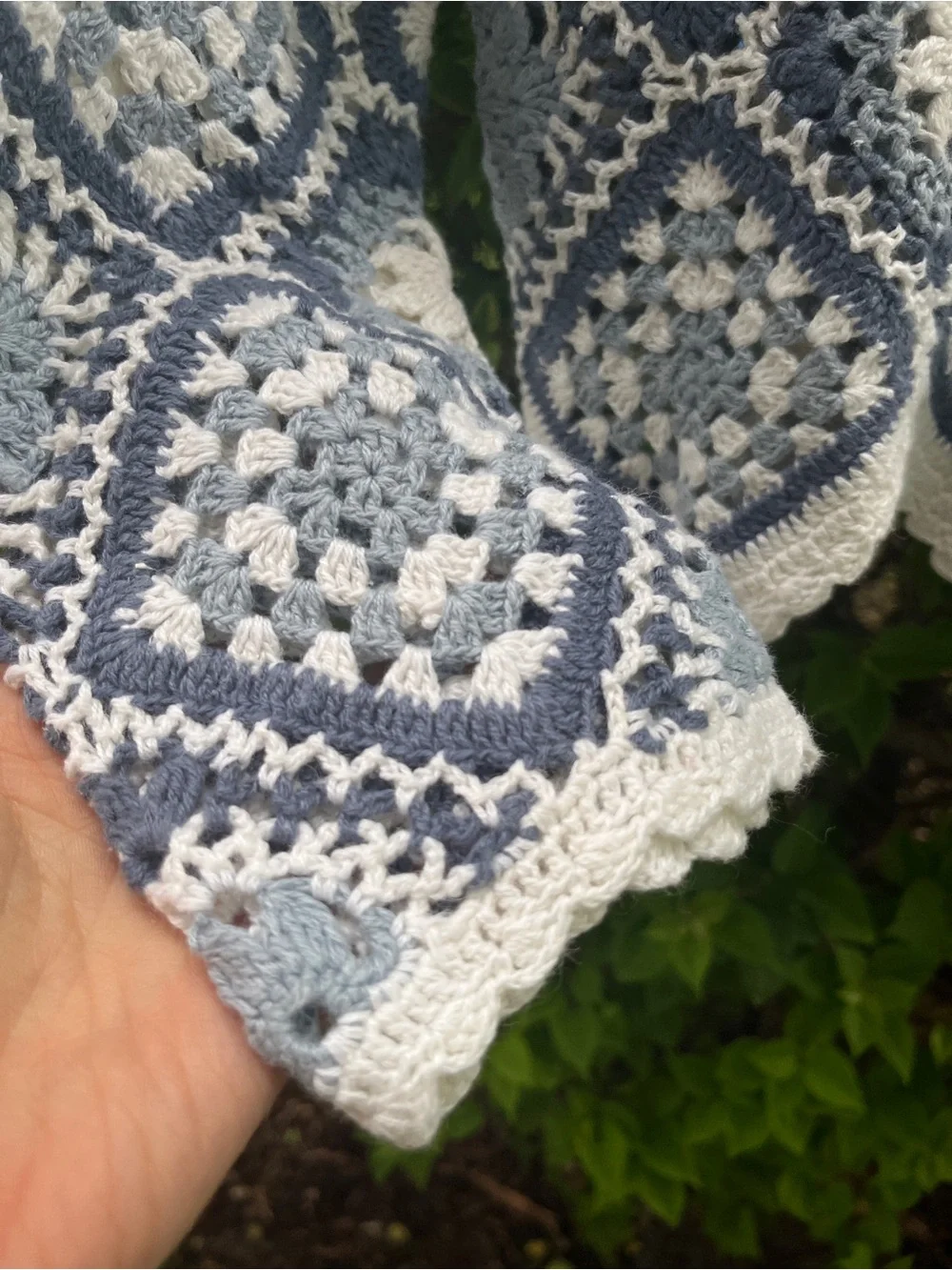 Vintage 90s Boho Crochet Granny Square Sweater - Small